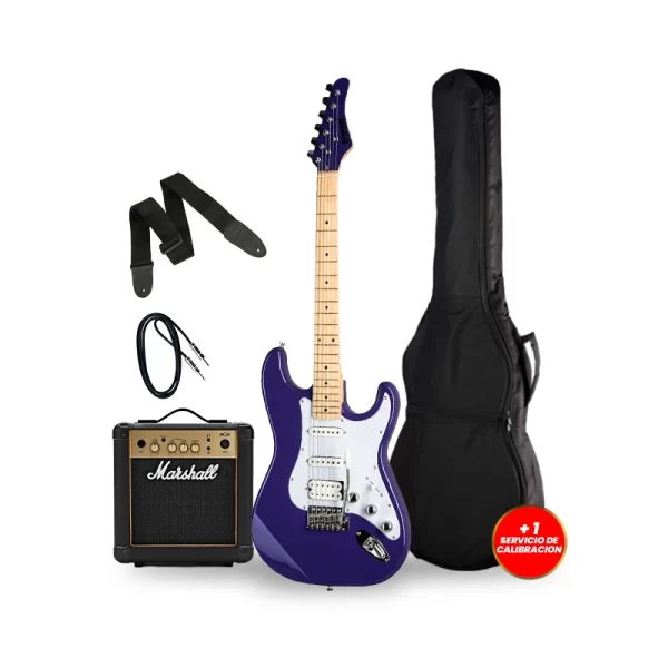 PACK26 + KRAMER KF21PRCT1 FOCUS VT-211S GUITARRA ELECTRICA + MARSHALL MG10G-E; MG10G-E 10W COMBO + FUNDA , CABLE , CORREA + 1 SERVICIO DE CALIBRACION