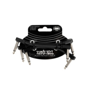 ERNIE BALL P06443 PATCH CABLE FLEX 3'' BLACK PACK X3