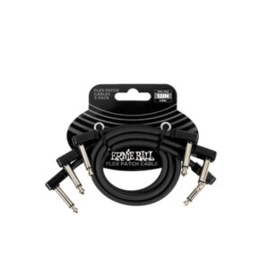 ERNIE BALL P06445 PATCH CABLE FLEX 12'' BLACK PACK X3