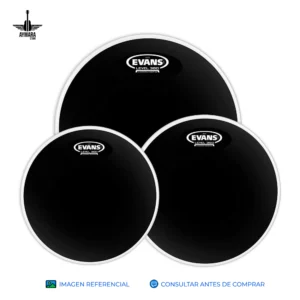 EVANS ETP-CHR-R BLACK CHROME TOM PACK 10'' 12'' 16'' PARCHE PARA TOM