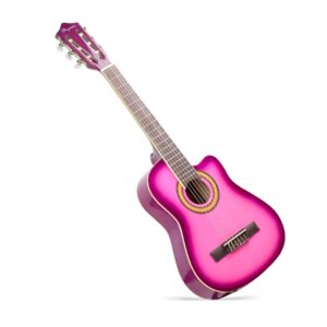 GUITARRA ACUSTICA AYMARA CUERDAS NYLON 1/2 COLOR ROSADO C/FUNDA