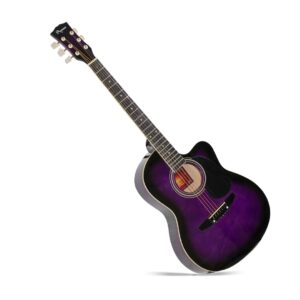 GUITARRA ACUSTICA  CUERDAS METAL AYMARA 4/4 COLOR MORADO  C/FUNDA