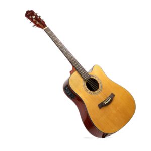GUITARRA ELECTROACUSTICA JUMBO CON SISTEMA Y AFINADOR NATURAL C/FUNDA