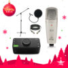 AUDIENT EVO4 INTERFAZ  BEHRINGER C1 MICROFONO CONDENSADOR (ATRIL DE MICROFONO , POPFILTER , CABLE 2M)
