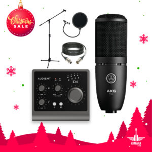 AUDIENT ID4 MKII INTERFAZ DE AUDIO  AKG P120 MICROFONO CONDENSADOR DE ESTUDIO (ATRIL DE MICROFONO , POPFILTER , CABLE 2M)