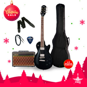 EPIPHONE E1LPOEBNH1 LES PAUL TRIBUTE E1 EBONY NICKEL PACK GUITARRA ELECTRICA + VOX PATHFINDER AMPLIFICADOR 10W (INCLUYE ACCESORIOS: FUNDA, CABLE, CORREA, PUA)