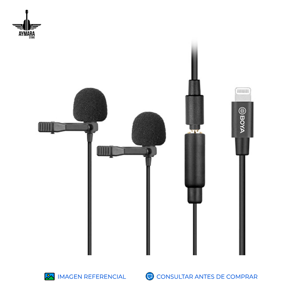 BOYA BY-M2D MICROFONO DUAL DIGITAL LAVALIER IOS
