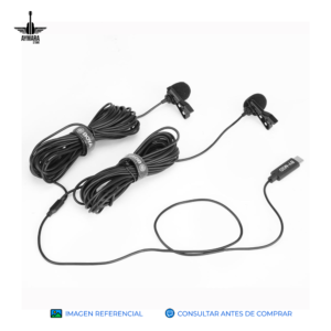 BOYA BY-M3D MICROFONO DUAL LAVALIER TIPO C