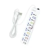 OPALUX OP-E106T/CJ30 SUPRESOR DE PICO 6 TOMAS INDIVIDUALES10AMP 2500W CABLE 3MTS BLANCO
